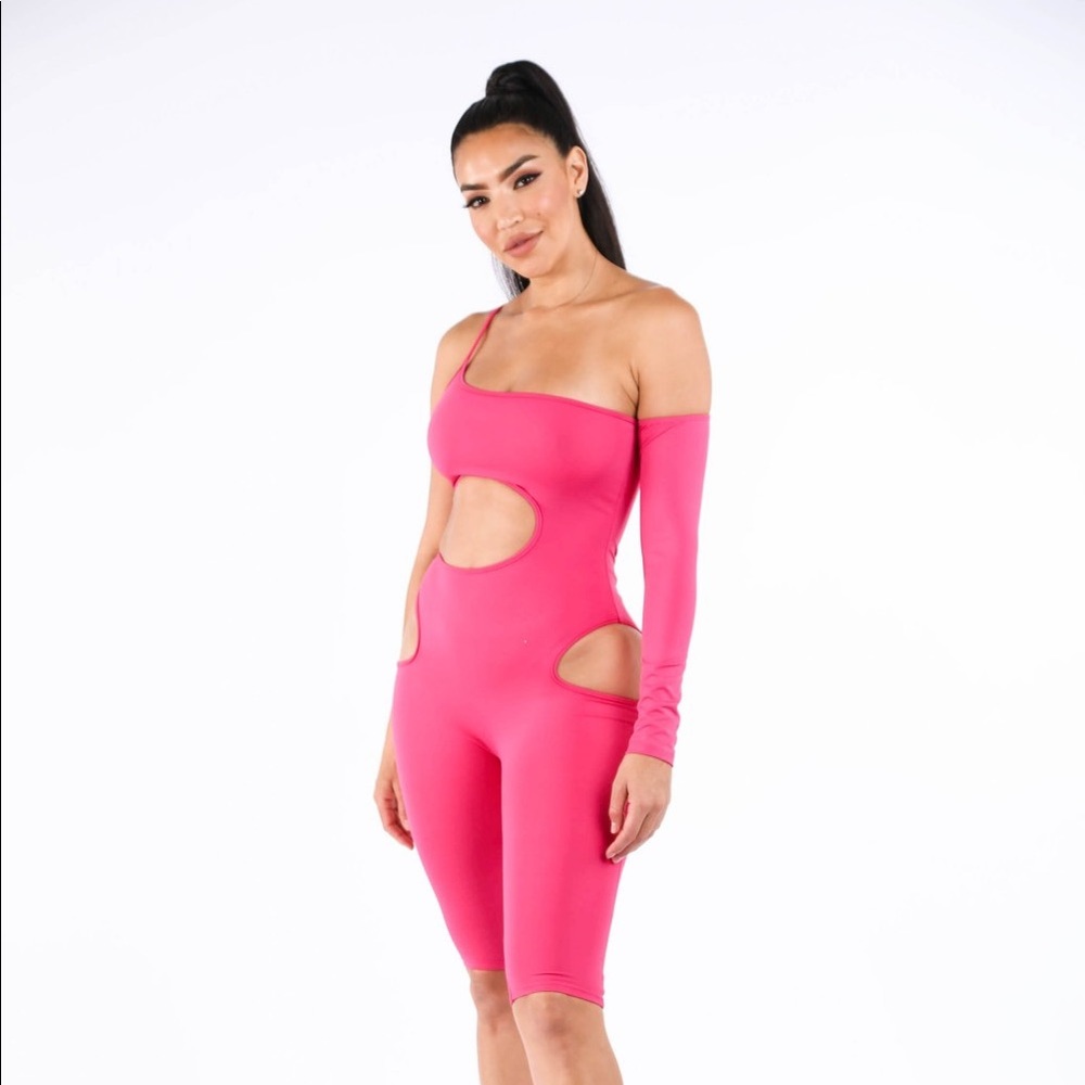 Cut Out Biker Jumpsuit